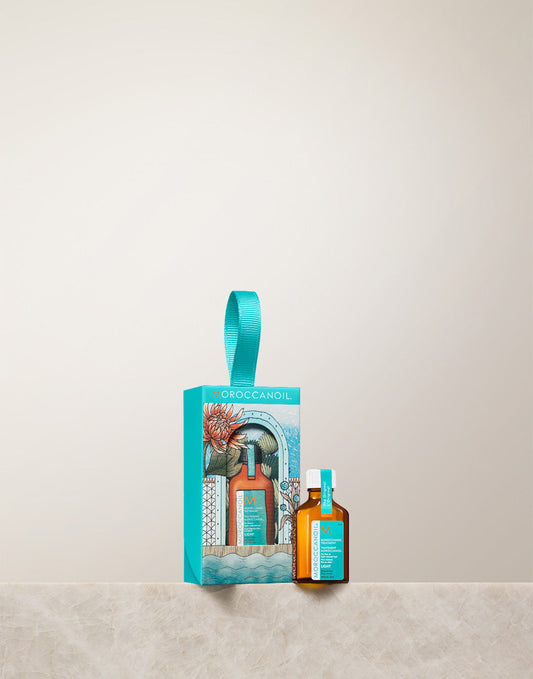 Trattamento Moroccanoil Leggero, olio per capelli, decorazione natalizia