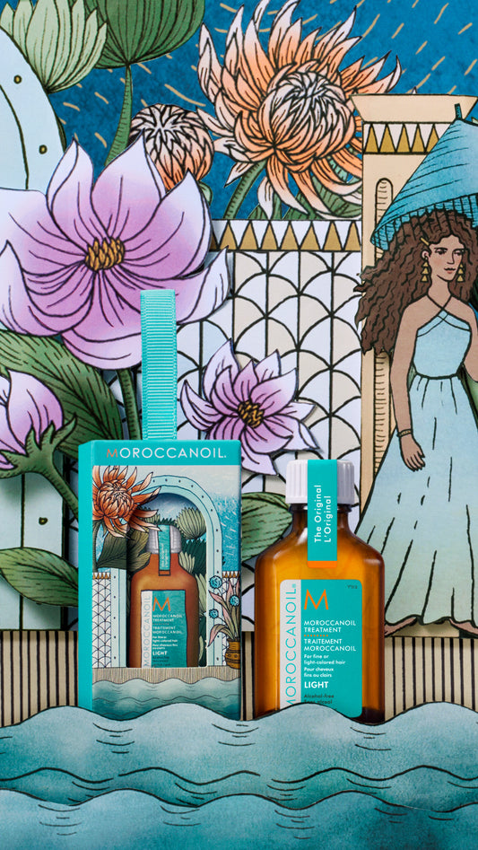 Trattamento Moroccanoil Leggero, olio per capelli, decorazione natalizia